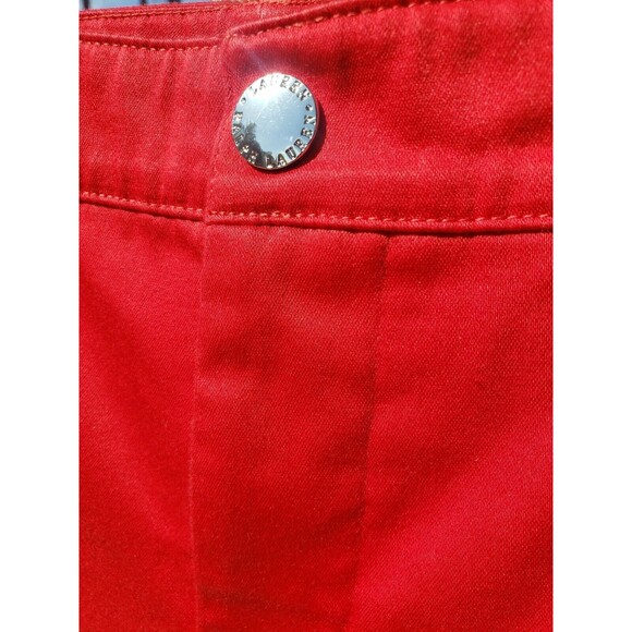 Lauren Ralph Lauren Pants 8 Womens Stretchy Red Slacks Office Preppy Holidays - Picture 13 of 16